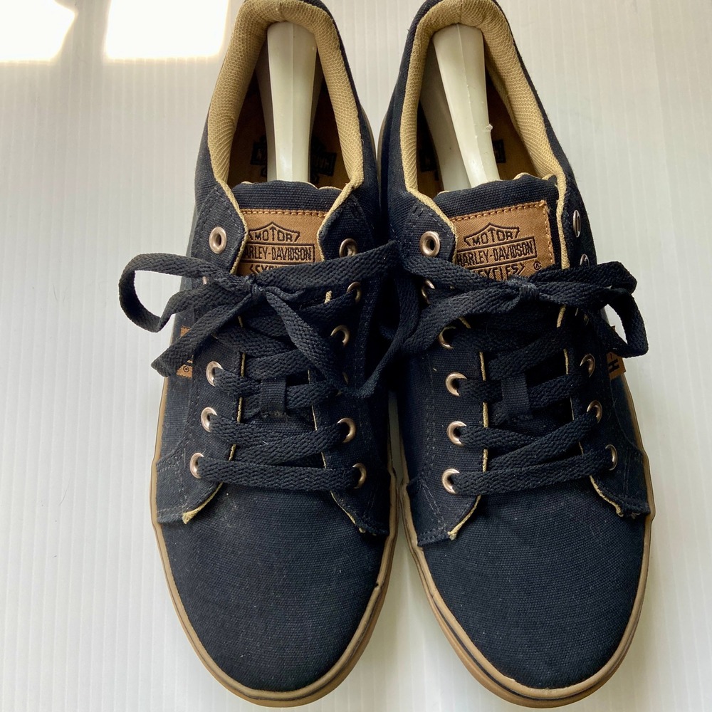 Harley Davidson Womens Torland Black Canvas Sneakers D84434 Size‎ 10